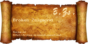 Brokes Zsigmond névjegykártya
